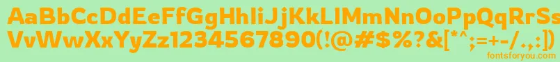 Rowdy Regular Font – Orange Fonts on Green Background