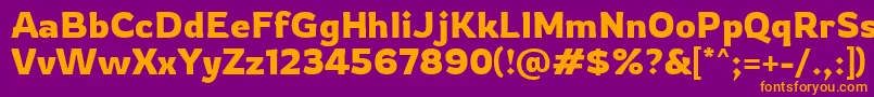 Rowdy Regular Font – Orange Fonts on Purple Background