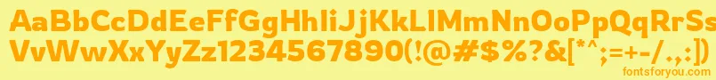Rowdy Regular Font – Orange Fonts on Yellow Background