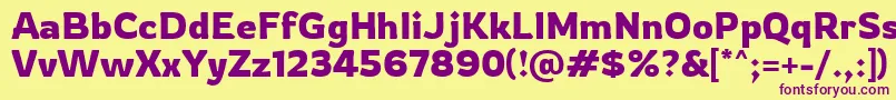 Rowdy Regular Font – Purple Fonts on Yellow Background