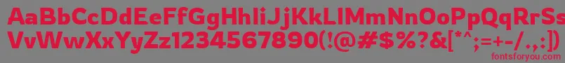 Rowdy Regular-Schriftart – Rote Schriften auf grauem Hintergrund