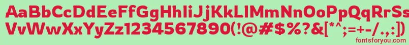 Czcionka Rowdy Regular – czerwone czcionki na zielonym tle