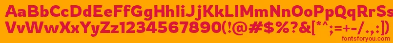 Rowdy Regular Font – Red Fonts on Orange Background