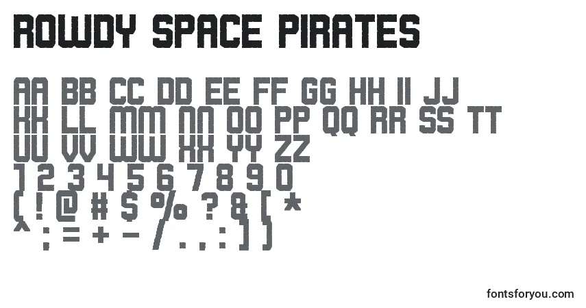 Шрифт Rowdy space pirates – алфавит, цифры, специальные символы