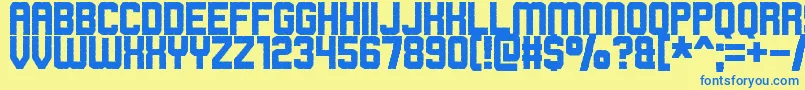 rowdy space pirates Font – Blue Fonts on Yellow Background