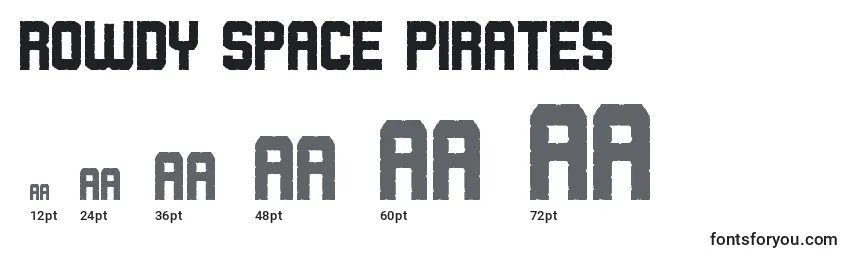 Größen der Schriftart Rowdy space pirates