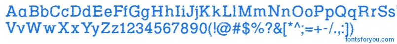 フォントRowdy Typemachine 1   Regular – 白い背景に青い文字