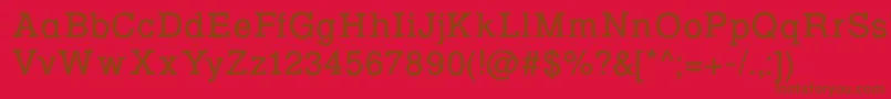 Czcionka Rowdy Typemachine 1   Regular – brązowe czcionki na czerwonym tle