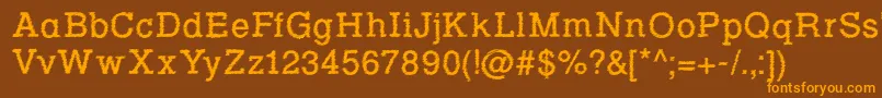 Rowdy Typemachine 1   Regular Font – Orange Fonts on Brown Background
