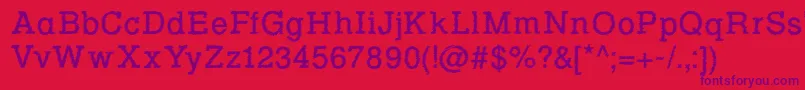 Rowdy Typemachine 1   Regular Font – Purple Fonts on Red Background