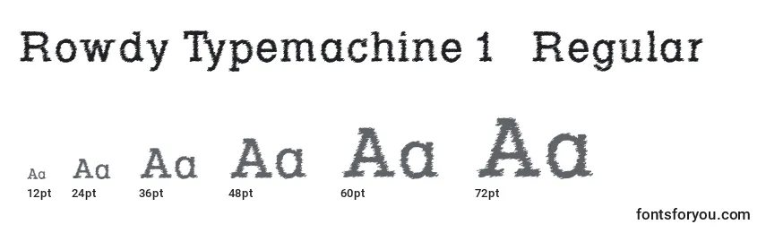 Größen der Schriftart Rowdy Typemachine 1   Regular