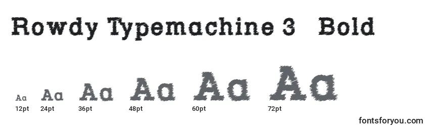 Größen der Schriftart Rowdy Typemachine 3   Bold