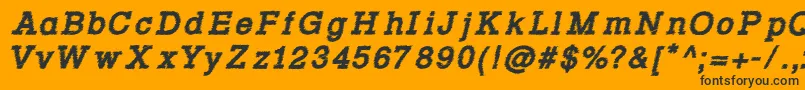 Police Rowdy Typemachine 4   Bold Italic – polices noires sur fond orange