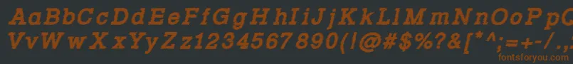 Rowdy Typemachine 4   Bold Italic Font – Brown Fonts on Black Background