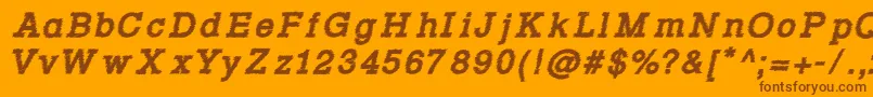 Rowdy Typemachine 4   Bold Italic Font – Brown Fonts on Orange Background