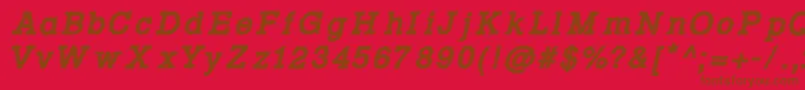 Rowdy Typemachine 4   Bold Italic Font – Brown Fonts on Red Background