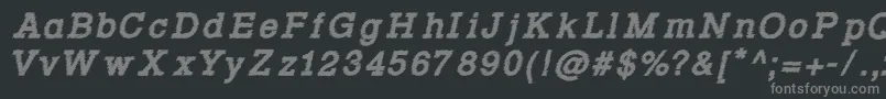 Rowdy Typemachine 4   Bold Italic Font – Gray Fonts on Black Background