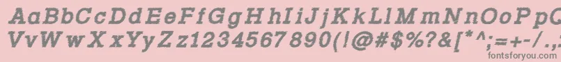 Rowdy Typemachine 4   Bold Italic Font – Gray Fonts on Pink Background