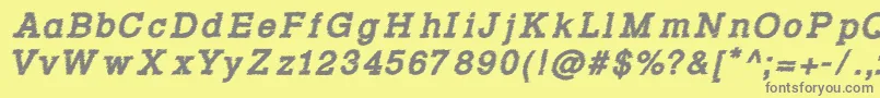 Rowdy Typemachine 4   Bold Italic Font – Gray Fonts on Yellow Background