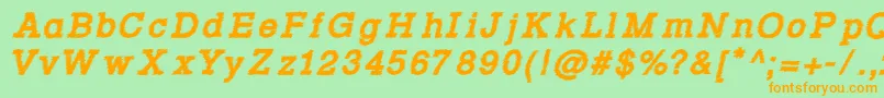 Rowdy Typemachine 4   Bold Italic Font – Orange Fonts on Green Background