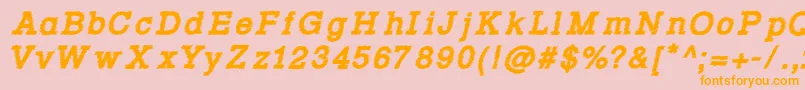 Rowdy Typemachine 4   Bold Italic Font – Orange Fonts on Pink Background