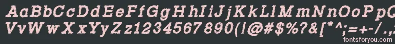 Rowdy Typemachine 4   Bold Italic Font – Pink Fonts on Black Background