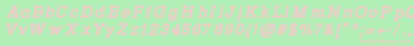 Fonte Rowdy Typemachine 4   Bold Italic – fontes rosa em um fundo verde