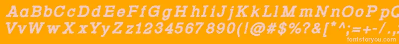 Rowdy Typemachine 4   Bold Italic Font – Pink Fonts on Orange Background