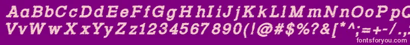 Rowdy Typemachine 4   Bold Italic Font – Pink Fonts on Purple Background