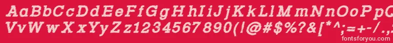 Rowdy Typemachine 4   Bold Italic Font – Pink Fonts on Red Background