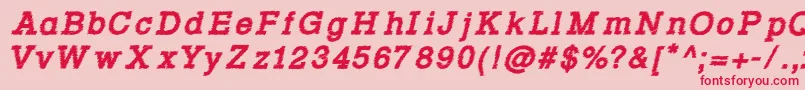 Rowdy Typemachine 4   Bold Italic Font – Red Fonts on Pink Background