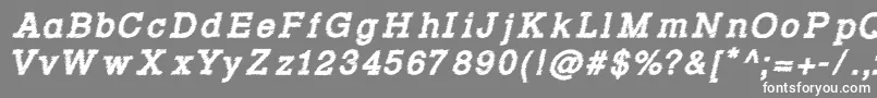 フォントRowdy Typemachine 4   Bold Italic – 灰色の背景に白い文字
