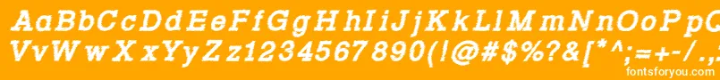 Rowdy Typemachine 4   Bold Italic Font – White Fonts on Orange Background