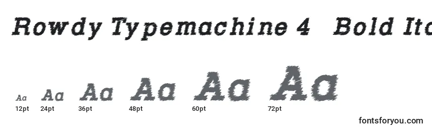 Rowdy Typemachine 4   Bold Italic Font Sizes