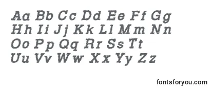 Revisão da fonte Rowdy Typemachine 4   Bold Italic