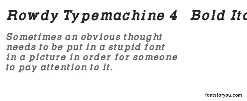 Reseña de la fuente Rowdy Typemachine 4   Bold Italic