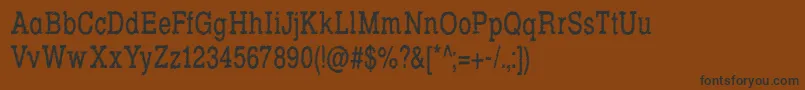 Rowdy Typemachine 5   Condensed Regular-fontti – mustat fontit ruskealla taustalla