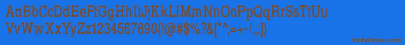 Rowdy Typemachine 5   Condensed Regular Font – Brown Fonts on Blue Background