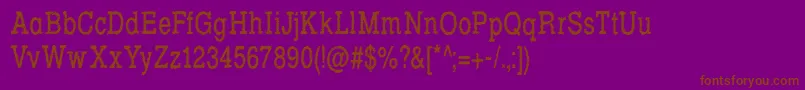 Rowdy Typemachine 5   Condensed Regular Font – Brown Fonts on Purple Background