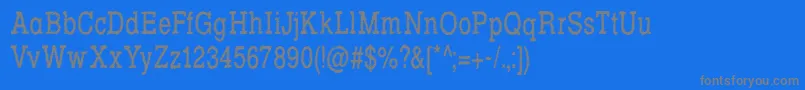 Rowdy Typemachine 5   Condensed Regular Font – Gray Fonts on Blue Background