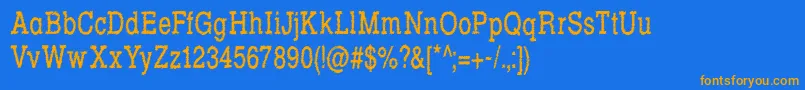 Police Rowdy Typemachine 5   Condensed Regular – polices orange sur fond bleu