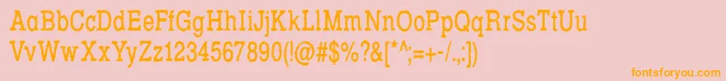 Rowdy Typemachine 5   Condensed Regular Font – Orange Fonts on Pink Background