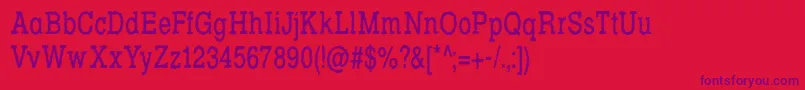Rowdy Typemachine 5   Condensed Regular Font – Purple Fonts on Red Background