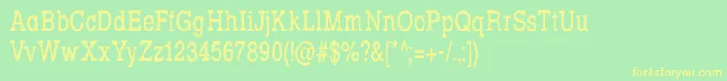 フォントRowdy Typemachine 5   Condensed Regular – 黄色の文字が緑の背景にあります
