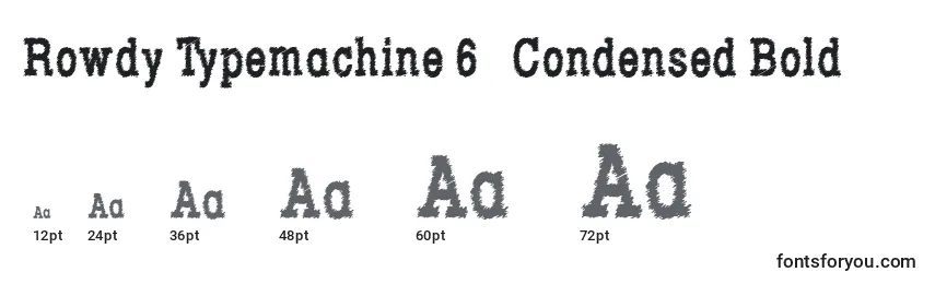 Tamanhos de fonte Rowdy Typemachine 6   Condensed Bold