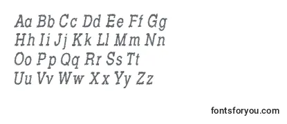 Revisão da fonte Rowdy Typemachine 7   Condensed Italic