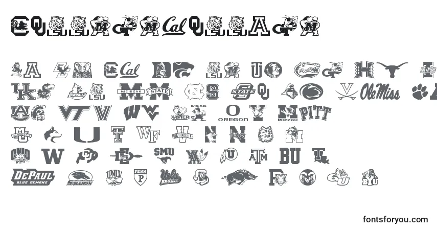 Collegecollage-fontti – aakkoset, numerot, erikoismerkit