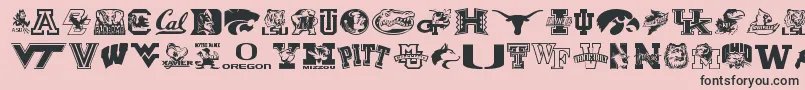 Fonte Collegecollage – fontes pretas em um fundo rosa