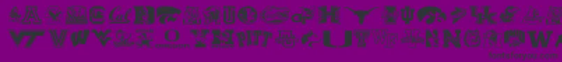 Police Collegecollage – polices noires sur fond violet