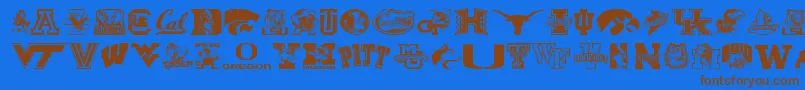 Collegecollage Font – Brown Fonts on Blue Background